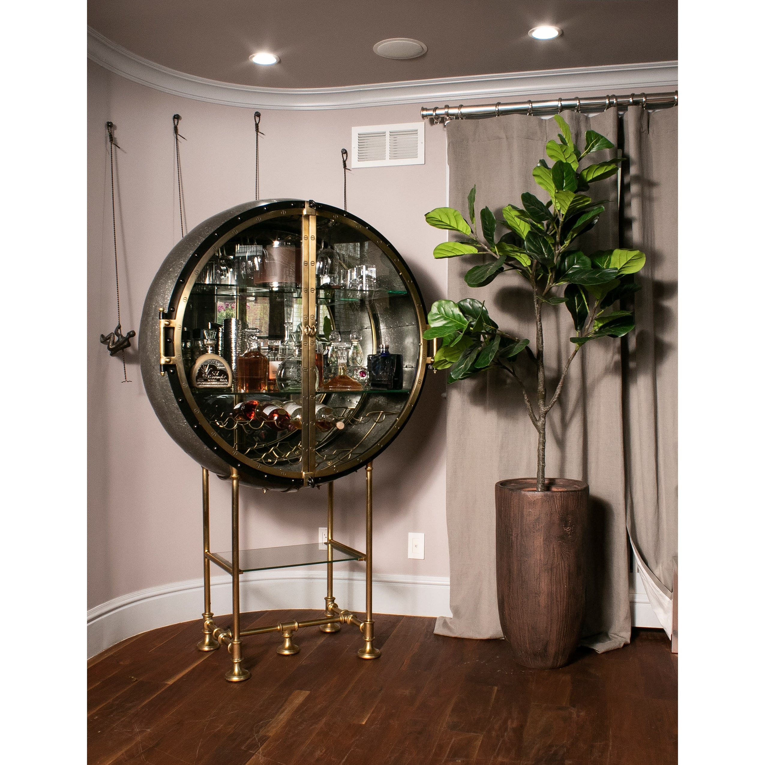 Vintage Home 78" High Faux Fig Tree WithFiberstone Planter For Home